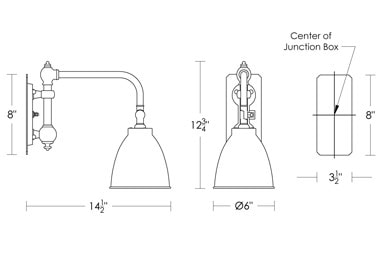 URBAN ARCHAEOLOGY Wandleuchte Chart Light, polished nickel
