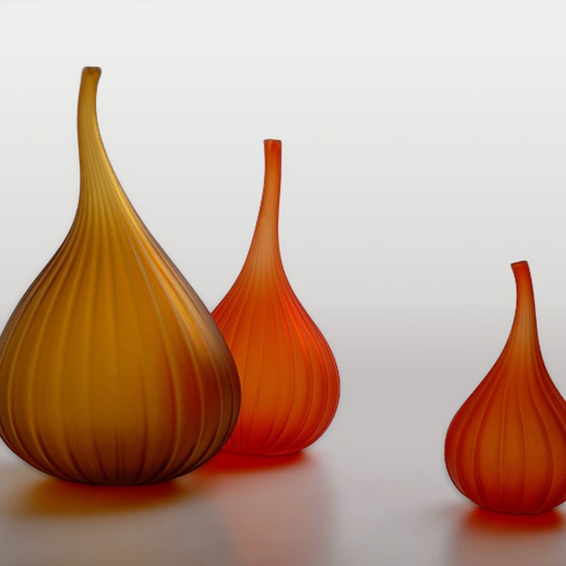 SALVIATI, Vase Drops orange satiniert big