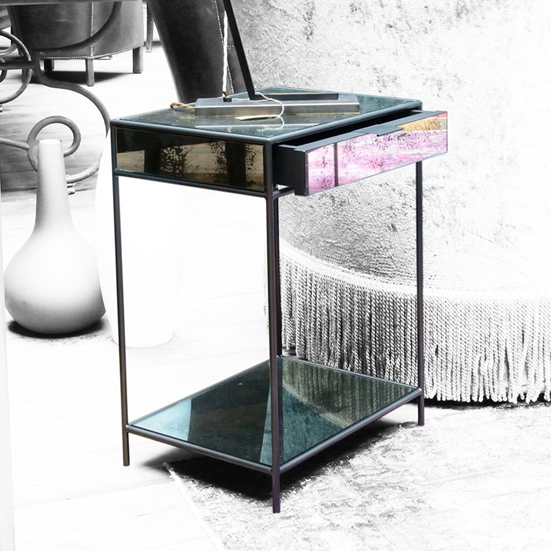 OCHRE, Moontable Nachttisch mit Schublade